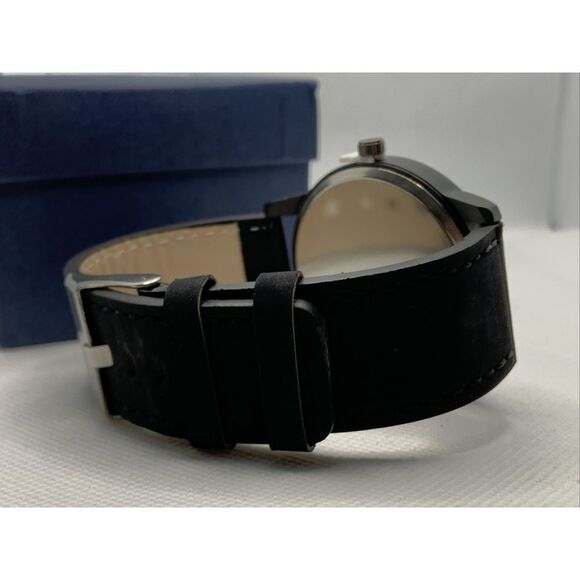 South Lane SS20-dr1-4332 Black Leather Analog Dial Quartz Genuine Watch YR29 - Picture 8 of 11
